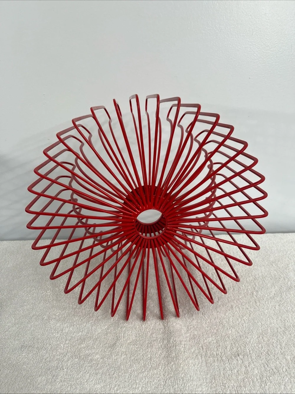 Vintage Ikea Trådig Fruit Basket – Ehlen Johansson Red Wire Bowl  1990s Rare